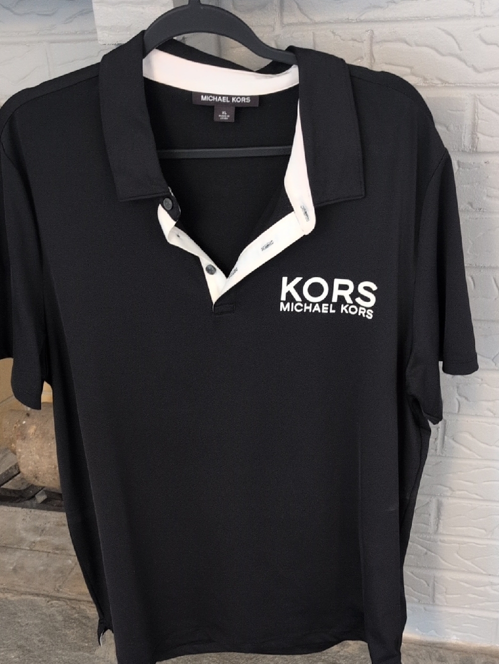 Michael Kors Black Polo with White Contrast Placket